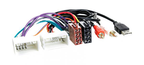 ISO перехідник для Hyundai Solaris, H-1 2012+, ix35 (USB+AUX), Kia Sportage 2010+, Rio 2011+, Cerato 2013+ (AUX+USB) INCAR HY-03A