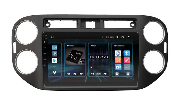 Head unit Incar DTA2-1077 for Volkswagen Tiguan 2011-2016 Black